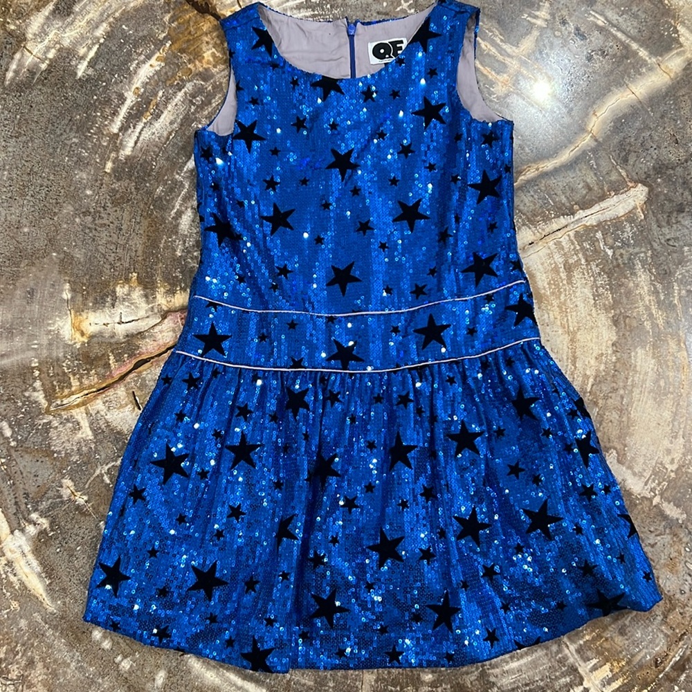 Blue Sequin dress with stars